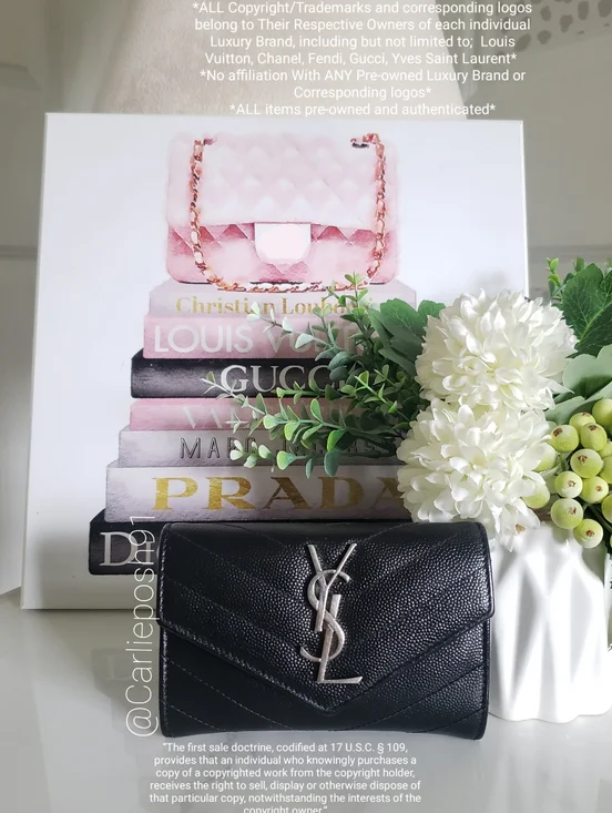 Authentic Pre-owned Yves Saint Laurent Envelope Compact Wallet - Picture 3 of 15